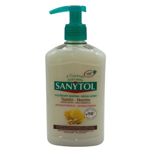 Sanytol antibakteriális folyékony szappan 250ml mandulatej és méhpempő