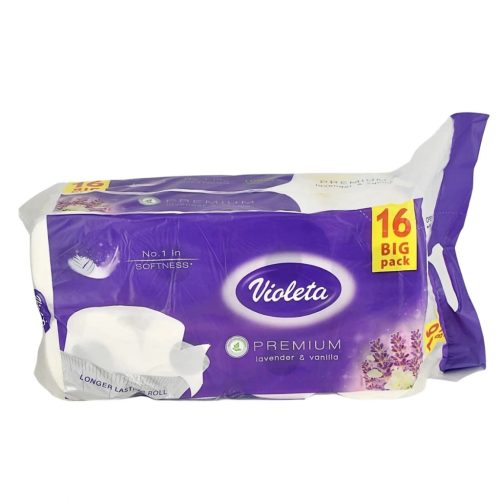Violeta wc papír, 3 réteg, 16 tekercs, levendula-vanília