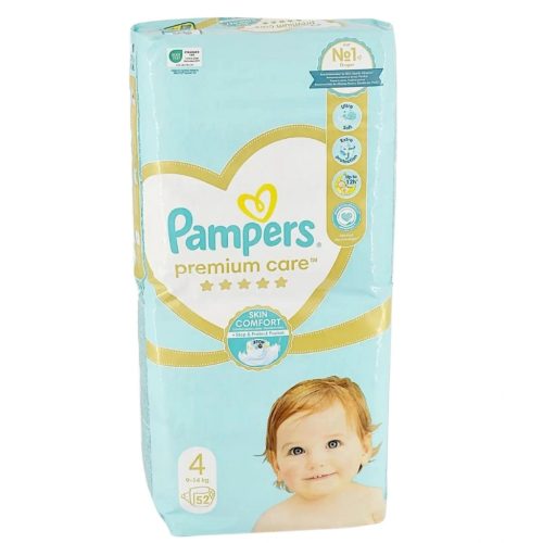 Pampers Premium Care Pelenka, 4 Méret, 52 db, 9kg-14kg