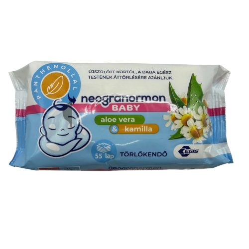 Neogranormon baba törlőkendő 55 db aloe vera, kamilla