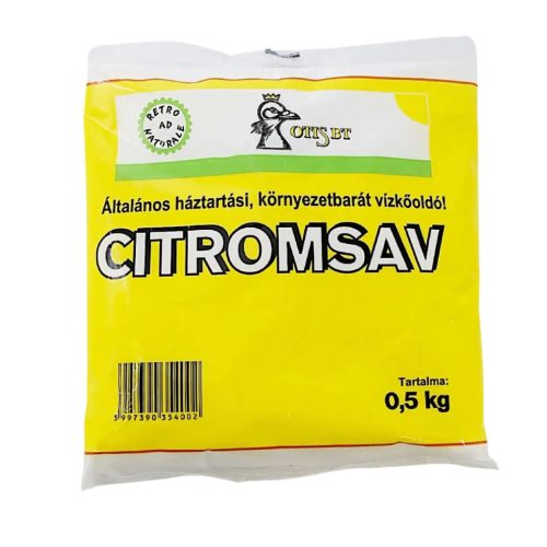 Citromsav 0,5 kg Általános háztartási, környezetbarát vízkőoldó