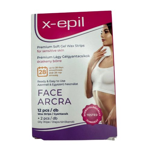 X-epil gélgyantacsík prémium 12 db-os arcra