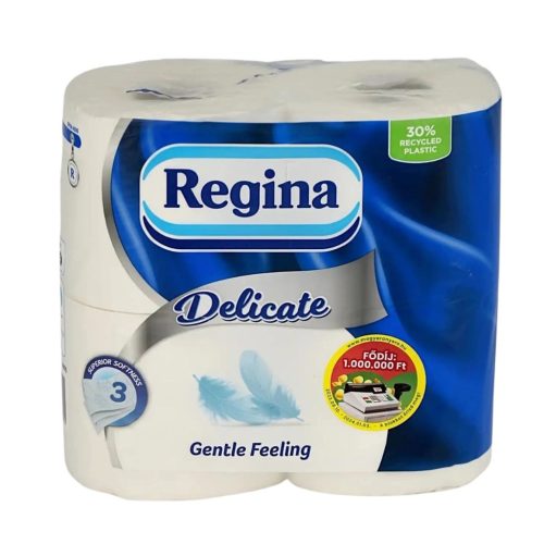 Regina Wc papír, 3 réteg, 4 tekercs, delicate gentle feeling