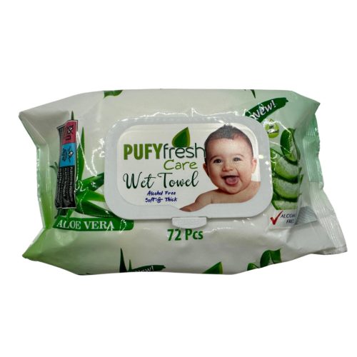 Pufy fresh nedves törlőkendő 72 db aloe vera