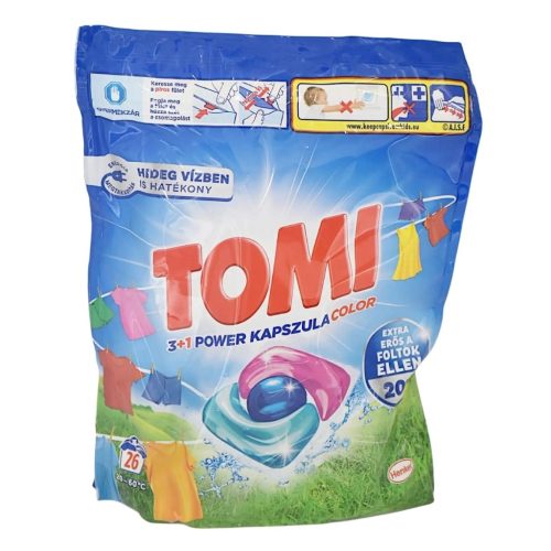 Tomi 3+1 Power Caps mosókapszula 26 db Color színes ruhákhoz