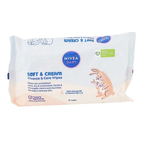 Nivea nedves törlőkendő 57db Soft&Cream