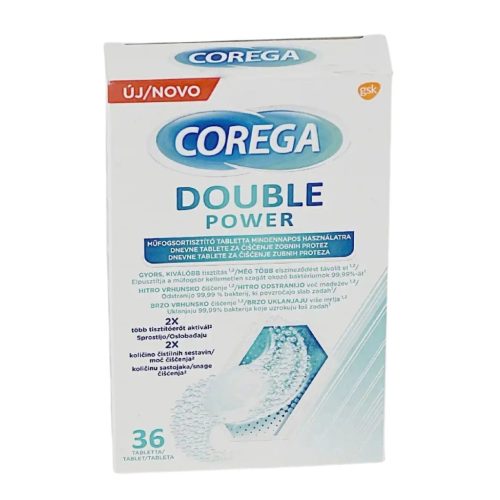 Corega Double Power műfogsortisztító tabletta 36 db
